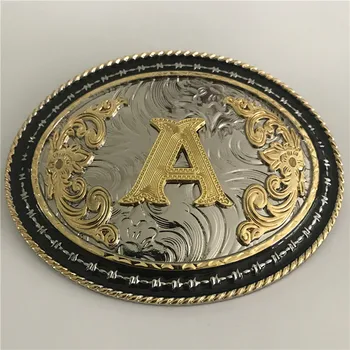 

1Pcs 3D Lace Gold A Initial Letter Metal Belt Buckles Fit 4cm Width Belt