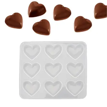 

9 Cup Heart Chocolate Silicone Dessert Mould Baking Cupcake Resin Jewelry Mold