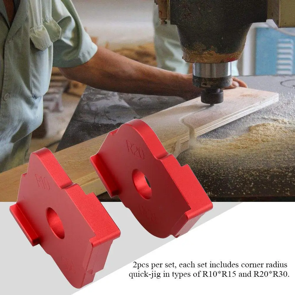 

AKDSteel 2Pcs/Set Wood Panel Radius Quick-Jig Router Table Bit Corner Template Woodworking Tool