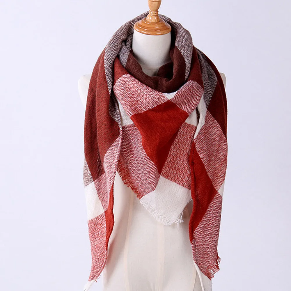 Женская шаль, кашемировые осенние Клетчатые Шерстяные шарфы, шарф, женский шарф с принтом, кашемировый классический британский клетчатый шарф, теплый зимний#35