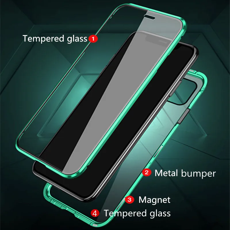 Phone Case Metal Magnetic Adsorption Flip For iPhone 16E 16 Pro Max etc