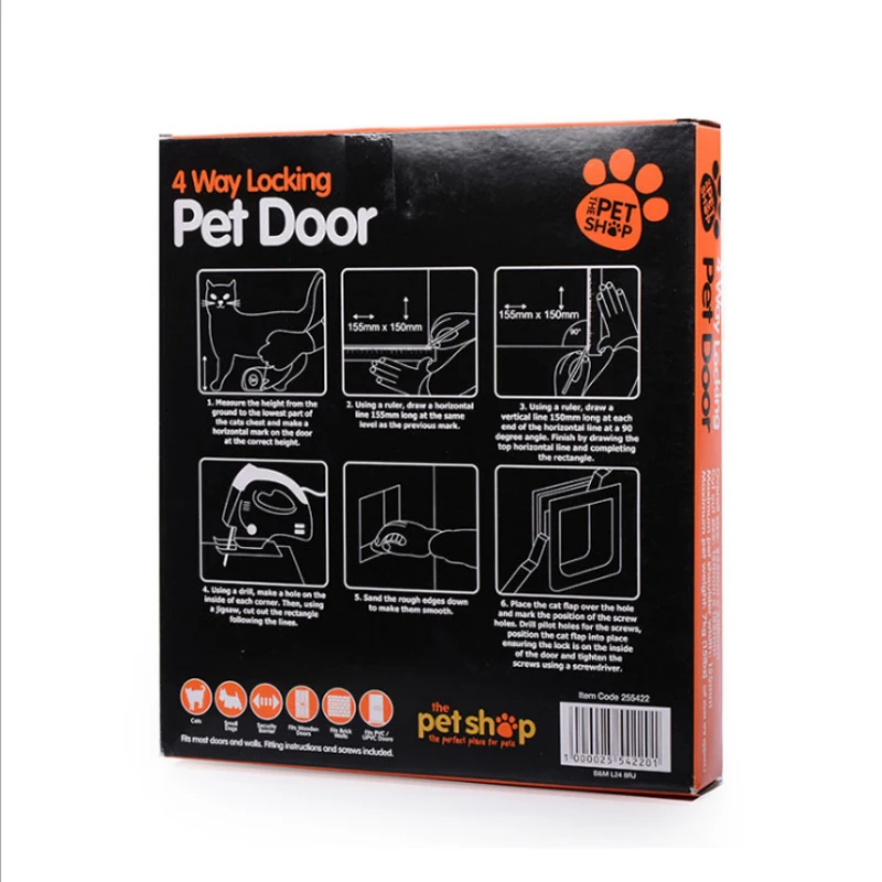 Pet Door Free Entry And Exit Two-way Safety Dog Cat Flap with Security PP Material Puppy Hole