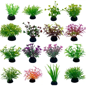 

Mini PVC Fish Tank Aquarium Decor Green Artificial Plastic Underwater Grass Plants Aquarium Accessories Decoration