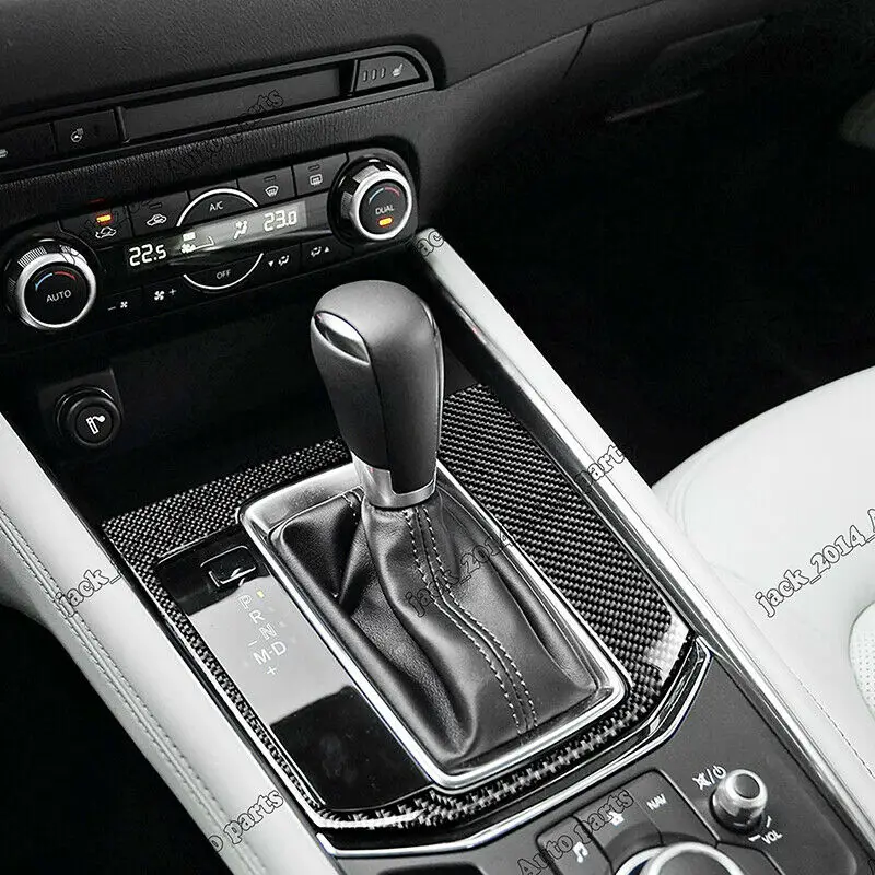 Для Mazda CX-5 CX5- Реальные углеродного волокна Внутренний барабан Коробка Переключения панель Крышка отделка