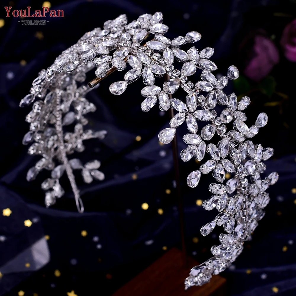 TOPQUEEN HP404 Bridal Headband Woman Hair Hoop Tiara and Crown Rhinestone Bohemia Hairbands Wedding  Hair Accessories Headdress