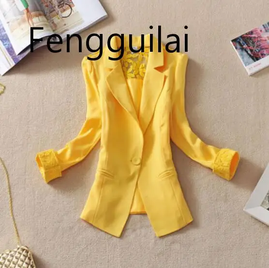 FENGGUILAI женский костюм Женский блейзер элегантный три четверти рукав блейзеры женская верхняя одежда женская летняя куртка