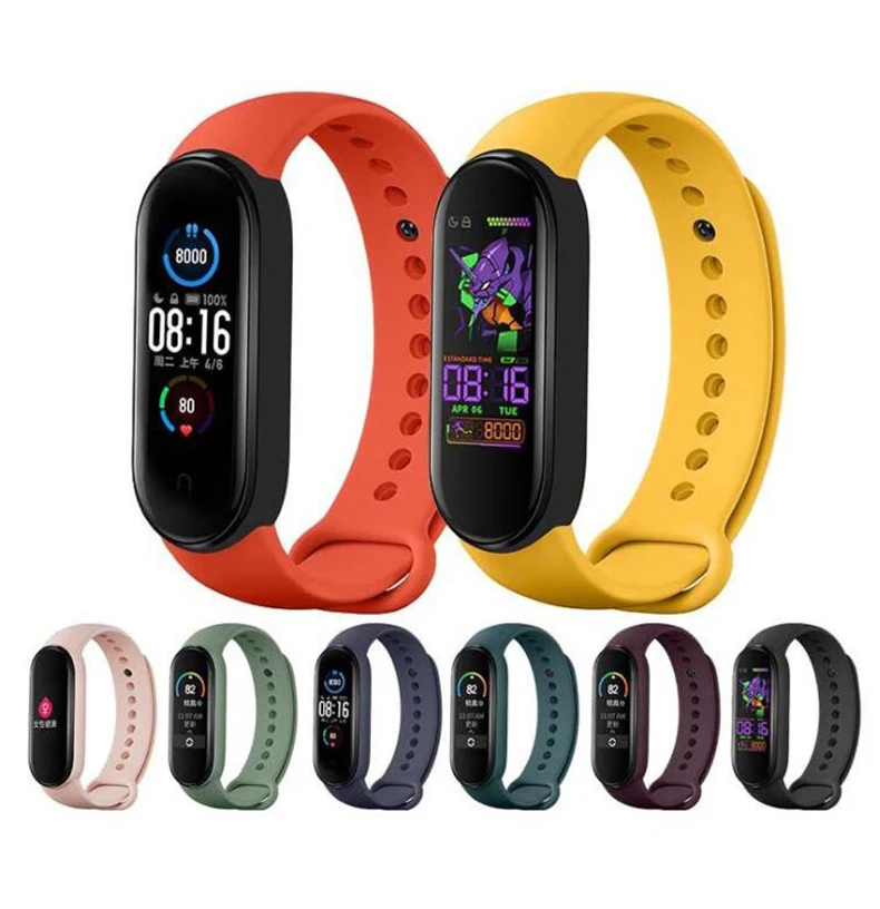 Ремешок силиконовый для Amazfit Band 5 Xiaomi Mi band 4 3 сменный Браслет с nfc принтом 5|Ремешки