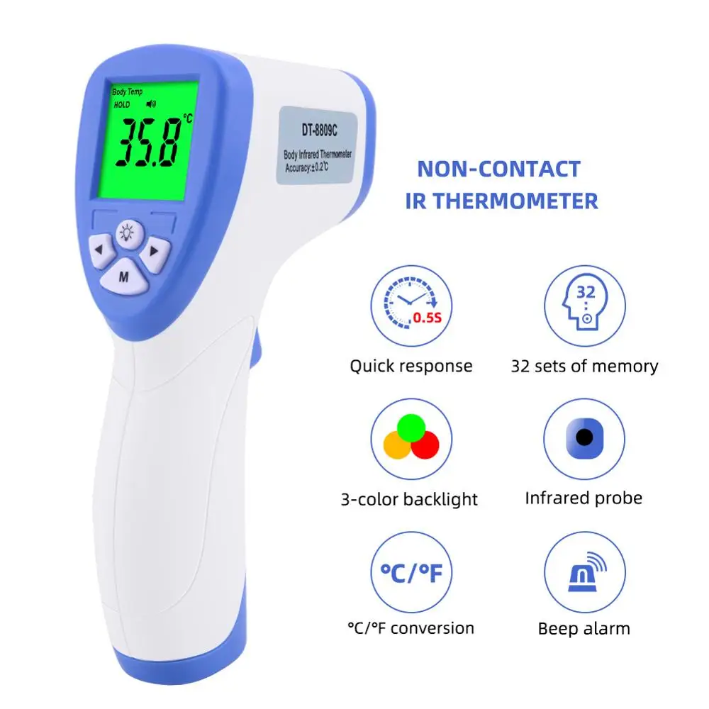 

Digital High Precision Baby Electronic Thermometer Infrared Thermometer Animal Thermometer Backlight color change warning