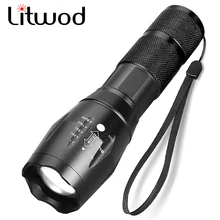 Cree led lanterna xm-l l2 5000lm de alumínio à prova dwaterproof água zoomable tocha tático luz para 18650 bateria recarregável para acampar