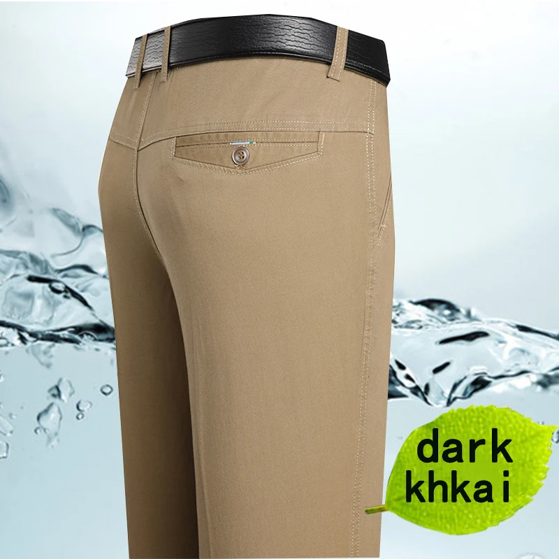 Casual Pants Spring and Summer Brand Men's Trousers Middle-aged Men Thin Solid Color Loose Pant High Waist