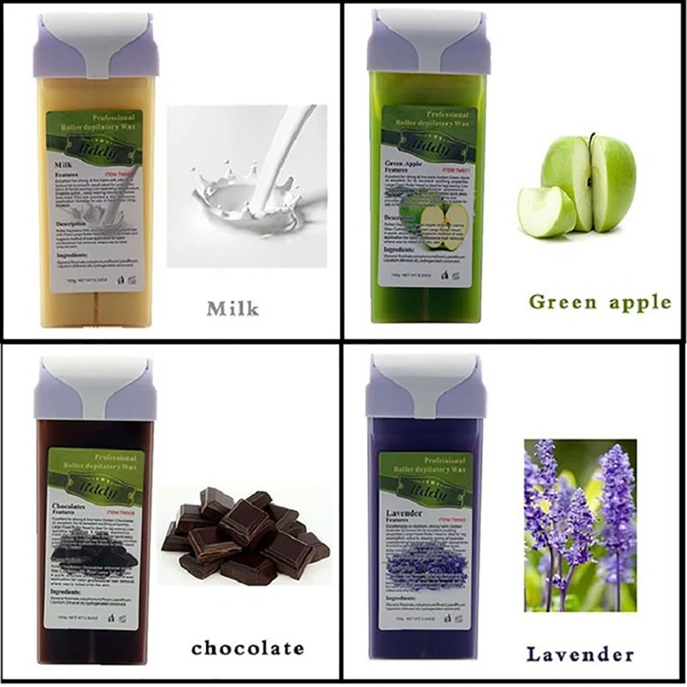 100g Strawberry Aloe Tea Tree No Strips Wax Bean Depilatory Body Hair Remover Provides a thin, economic and hygienic application