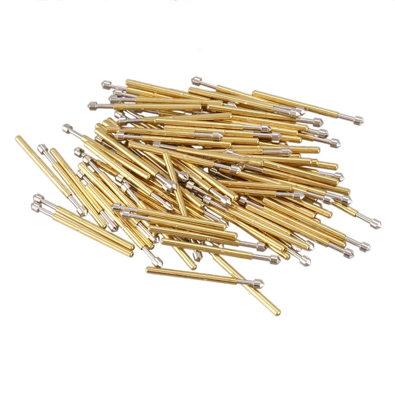 

Promotion! Spring Test Probe Pogo Pin P75 LM2 1.02mm Dia 16mm Length 100g Pack of 100 Color Gold