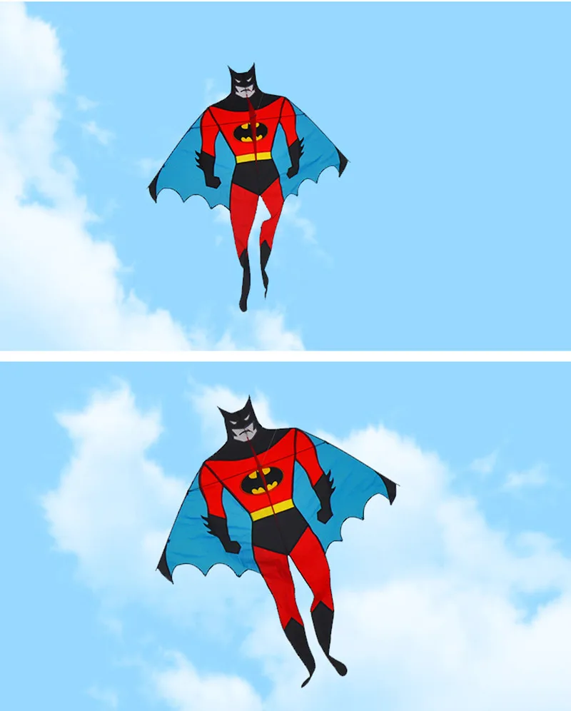Высокое качество 2 м воздушный змей с суперменом Человек-паук с 100 м ручкой линии Рипстоп нейлон детские игрушки открытый Летающий катушка