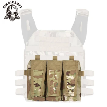 

Tactical Vest MOLLE Triple Pouch M4 5.56 Magazine Front Detatchable 1000D Nylon Universal Mag Bag Hunting Airsoft Accessories