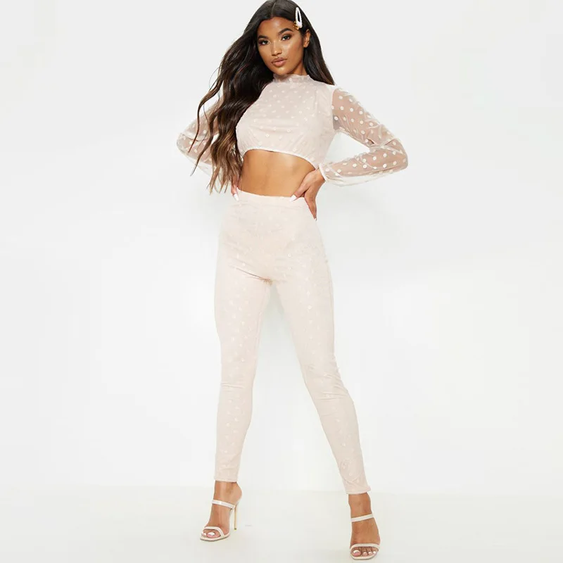 Мода осень 2019 Повседневный Спортивный костюм женский комплект из 2 предметов топ