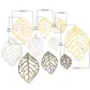 100pcs Craft Hollow Leaves Pendant Gold Charm Filigree Jewelry Making Plated Vintage DIY Pendant Necklace Jewelry Making Silver ► Photo 3/6