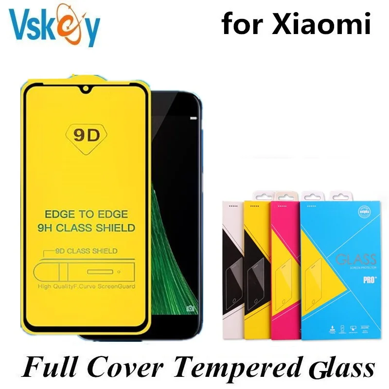 VSKEY 100pcs 2.5D Full Cover Tempered Glass for Xiaomi Mi Poco X3 NFC 10T CC9E M2 M3 Pro X2 9 Screen Protector Protective Film