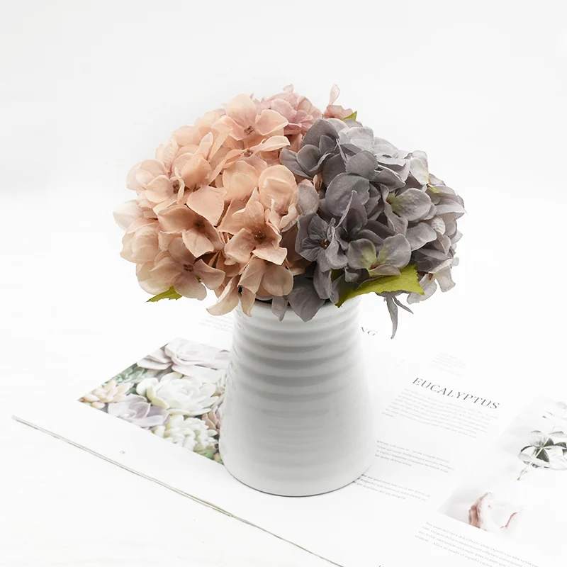 

1 pieces Artificial Hydrangea Bouquet Wedding Christmas decorations for home Holding flowers Potted plants Bonsai New Year Gifts