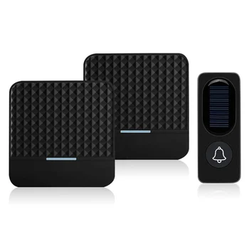 

300M Remote Solar Wireless Waterproof Doorbell Light Control Sensor With Transmitter + Receiver Doorbell One For Two Kit Eu Plug