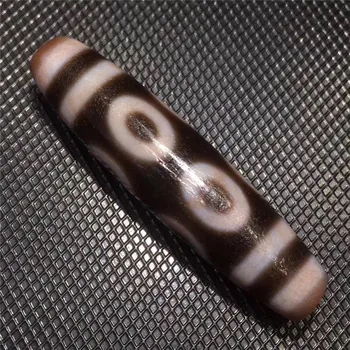 

200809-2 Fengshui Cinnabar 8 Eyes Tibetan Dzi Beads 12mm*49mm Amulet Beads Free Shiopping