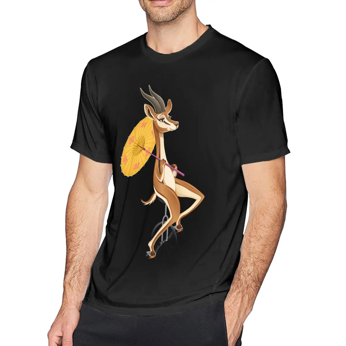 

Gazelle T Shirt Funny Gazelle On An Unicycle T-Shirt Fun 4xl Tee Shirt Graphic Short-Sleeve Fashion Tshirt