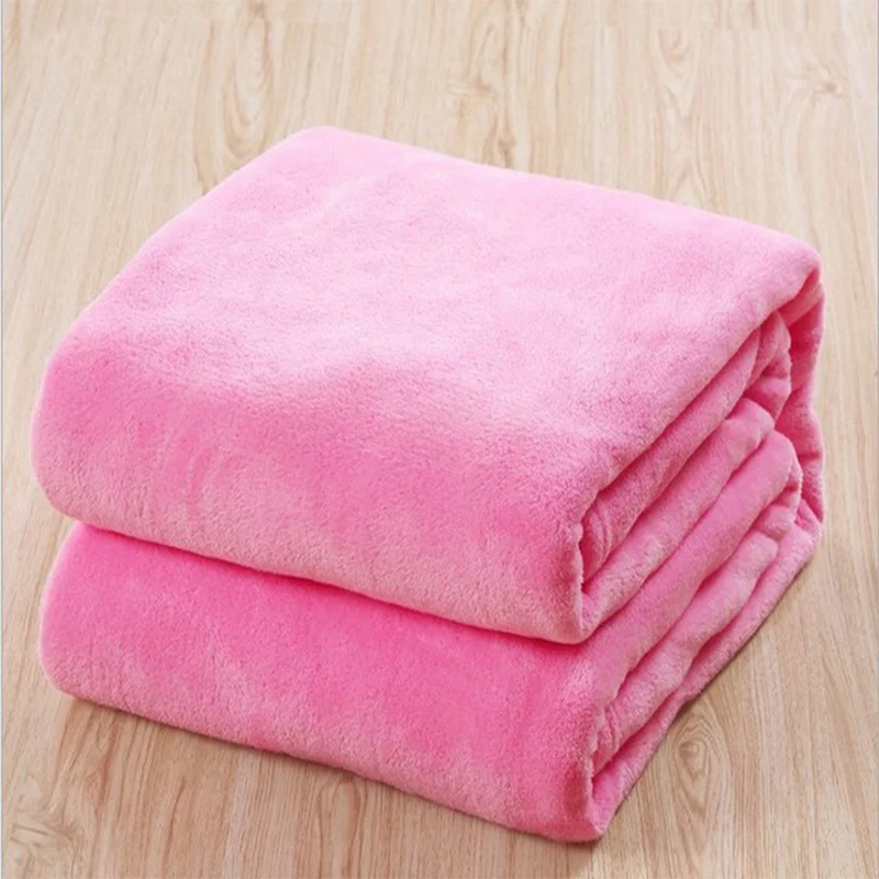 

Soft Warm Coral Fleece Blanket Flannel Plaid Throw Blankets On Sofa Bed Travel Light Thin Mechanical Wash Solid Color Bedspread