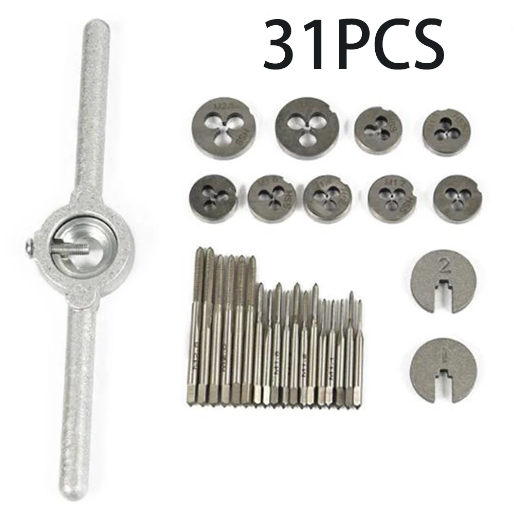 

31pcs/Set M1.0-M2.5 Taps And Dies Metric HSS Wrench Screw Thead Hand Tool Kit