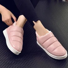 Женские зимние ботинки; botas femininas; водонепроницаемые теплые ботильоны на плоской подошве с толстым плюшем для женщин; зимняя обувь на платформе