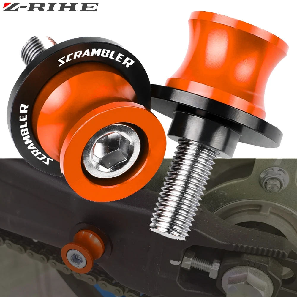

Motorcycle CNC Swingarm Slider Spools 6MM Stand Screws Slider Cover Protector FOR DUCATI SCRAMBLER 2015-2021 2017 2018 2019 2020