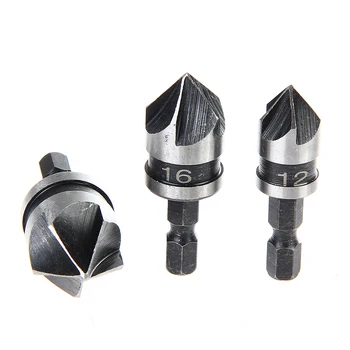 

3Pcs 12 16 19mm 1/4 Inches Countersink Drill Bit HSS 90 Degree Point Angle Chamfer Chamfering Cutter Round Shank Drill Bits