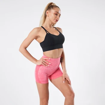 Sports Seamless Shorts Women Push Up High Waist Fitness Shorts Female Slim Workout Short Pants 2