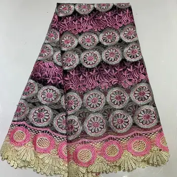 

Nigerian Lace Latest African Lace 2020 Bridal Lace Fabric Red+gold color African High Quality Rhinestones Lace Fabric 5Yards/Lot