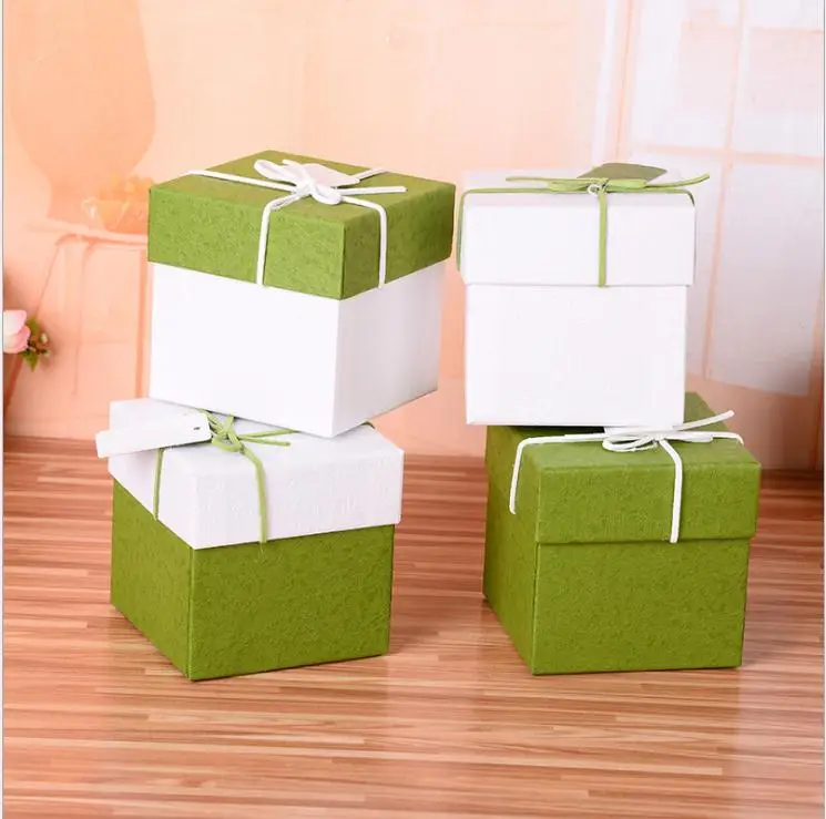 

6pcs green white soap cardboard paper boxes,10x10x10cm krfat paper craft box,candy gift packaging boxes