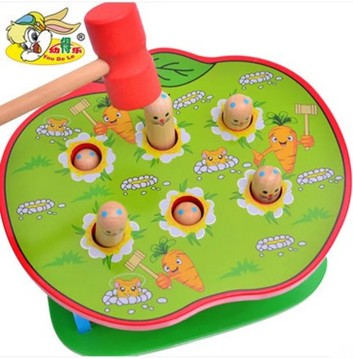 

Youdele Wooden Apple Play Hamster Wood Pound Knock Piling Taiwan Young CHILDREN'S Early Childhood Educational Tabletop Toys