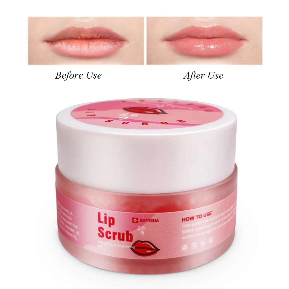 ENVISHA Strawberry Lip Care Scrub Balm Cream Exfoliating Moisturizing Nourish Smooth Repair Cleft Fine Lines Wrinkle Anti-drying