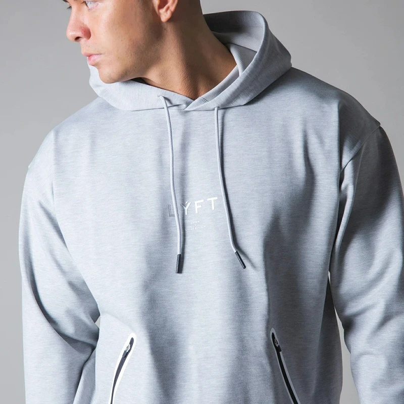 JP&UK Zipper Pocket 2021 Casual Hoodies Men Cotton Gym Sweatshirt Fitness Workout Cotton SportswearMale Pullover Tops Clothes