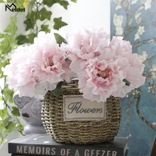 Искусственный Пион из шелка, 5 головок, цветы для невесты, букеты, Искусственный Пион, украшение для свадебной вечеринки, Искусственный Пион для дома