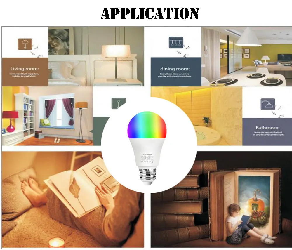 Умная лампа с Wi Fi 9 Вт 10 12 E27 A60 RGB волшебная для пробуждения совместимая светильник