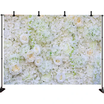 

Acejoker White Flowers Backdrop Valentine's Day Wedding Happy Birthday Baby Shower Photoshoot Background Vinyl Photography