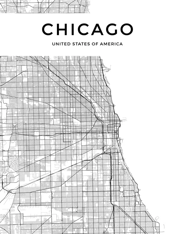 Chicago -White На заказ, Современная черно-белая карта городов мира, Лондона, Парижа, Нью-Йорка, плакаты, Рим, Карта города, печать на холсте - Цвет: Chicago -White