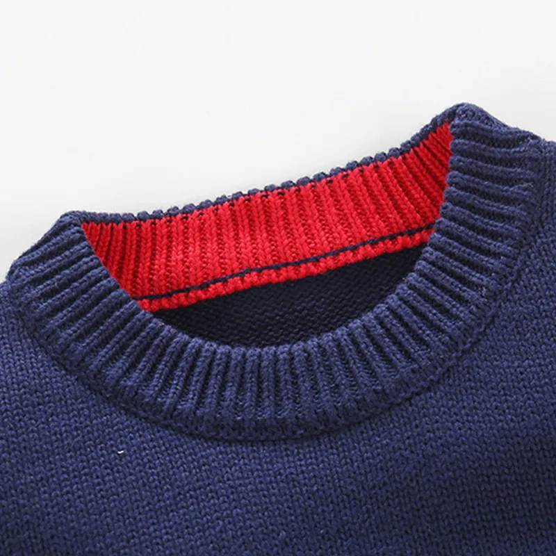 Boys Cotton Sweaters Kids O-Neck Winter Clothes Car Printed Casual Outerwear
