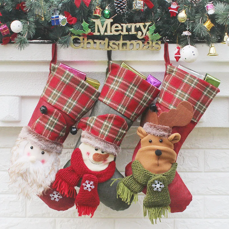 

Christmas Stockings Candy Home Decoration Xmas Tree Hanging Ornament Children's Favorite Festival Present Packing
