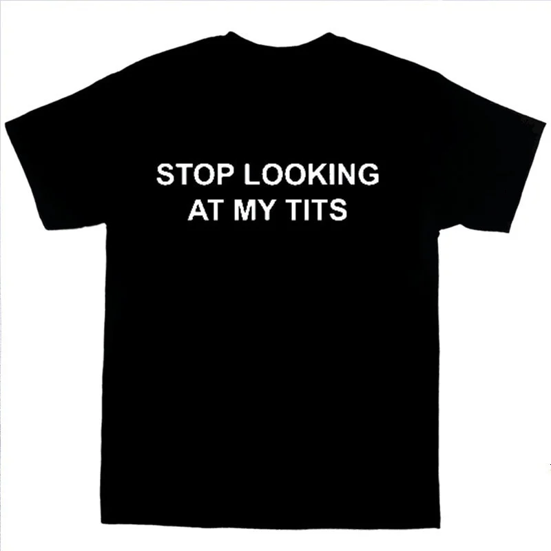 Футболка женская с надписью Stop Look My obs | Женская одежда