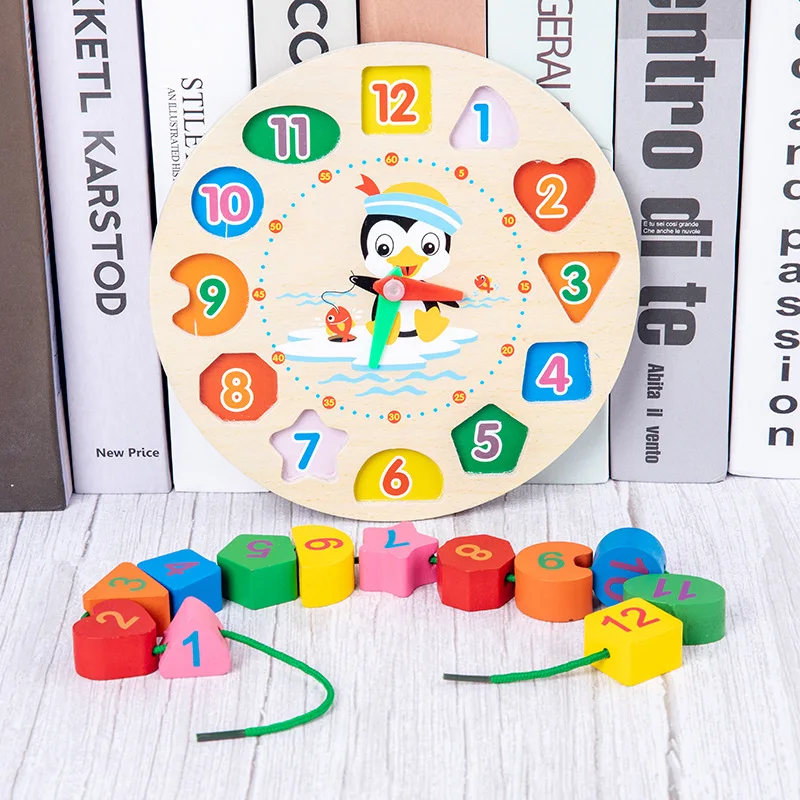 HOT SALE Baby Toys Colorful Wooden Blocks Baby Music Rattles Graphic Cognition Early Educational Toys For 5