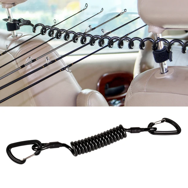 Booms Fishing VTC Vehicle Rod Transport Cord Headrest Mount Coiled Rod Holder Fishing Rod Gear Holder Vehicle Fishing Rod 1