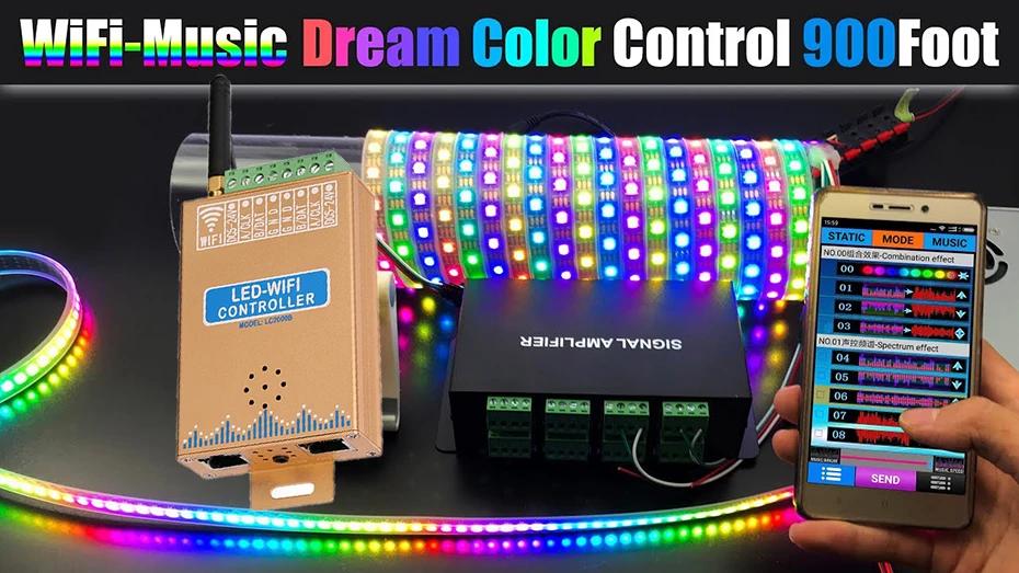 Dream color музыкальный WiFi контроллер 5050 3528 5630 RGB Светодиодная лента гибкий музыкальный светодиодный пульт управления rgb контроллер