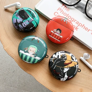 

Cute Cartoon One Piece Luffy Silicone Bluetooth Earphone Case For huawei freebuds 3 luxury Silicone IMD Protection Cover Funda