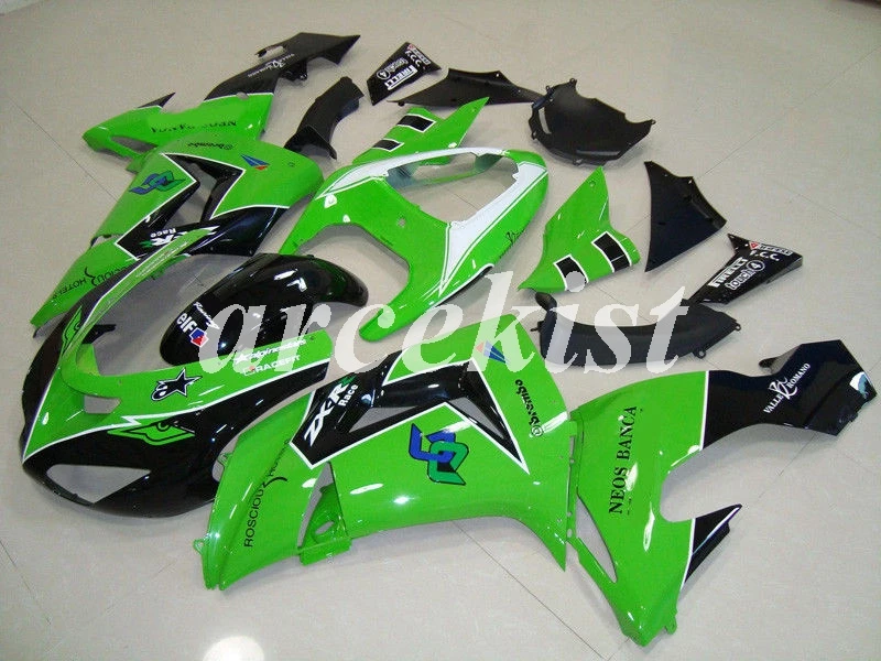 

4 Gifts New ABS Motorcycle Full Fairings kit Fit For Kawasaki Ninja ZX-10R ZX10R 2006 2007 06 07 Custom Green