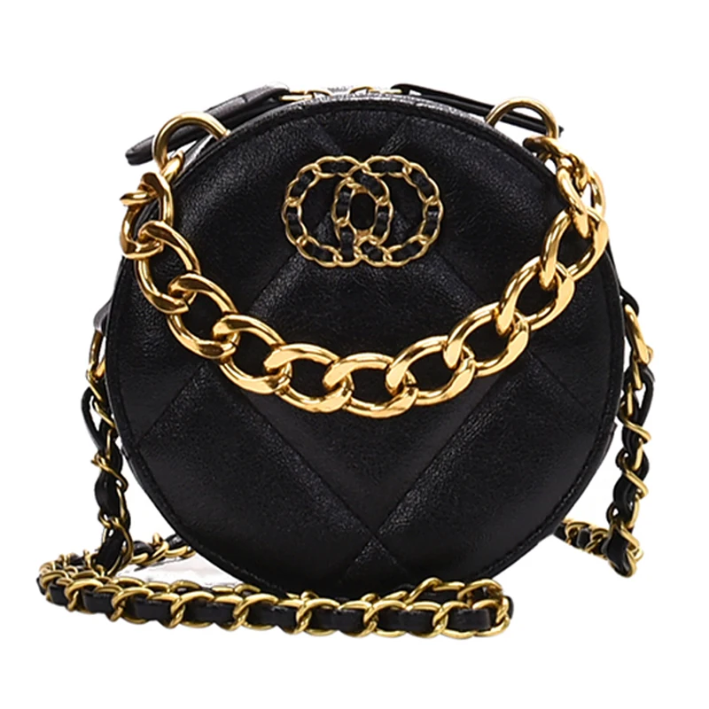 

iVog New Arrival Everyday Ladies Small White Red Crossbody Shoulder Handbag channels Chain Quilted Round Bags for Women 2019