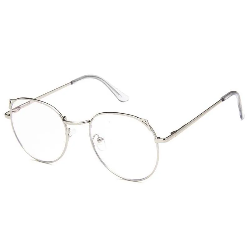Metal Cat Ears Myopia Finished Glasses Women Men Round Nearsighted Clear Spectacle -1 -1.5 -2 -2.5 -3 -3.5 -4 -4.5 -5 -6 4